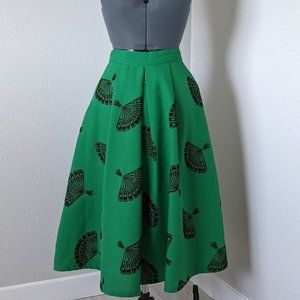 Tatyana Emerald Green "Fanny" Skirt with Fans